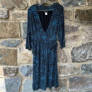 Athleta Floral Faux Wrap Dress Size Large